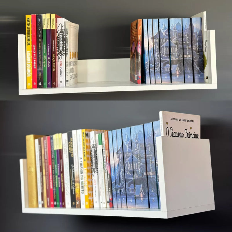 KIt 3 Prateleiras Reforçadas em Madeira MDF para Livros - Nambu Magazine