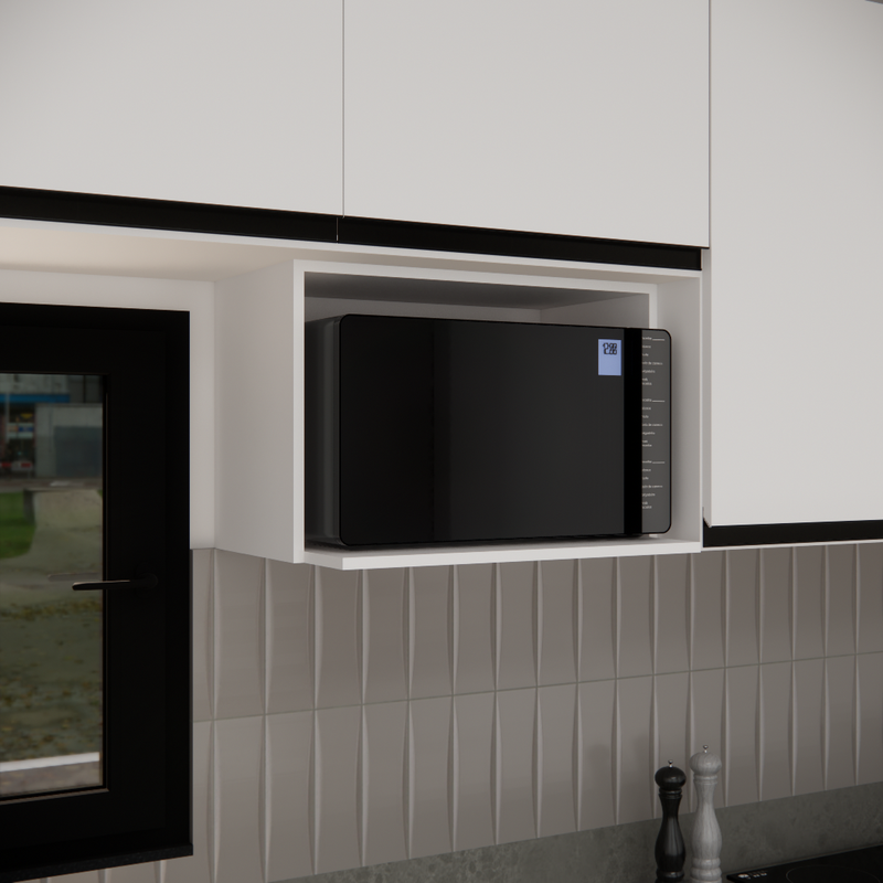 Armário Suspenso Para Microondas Até 38l Mdf Branco 60x42 - Branco