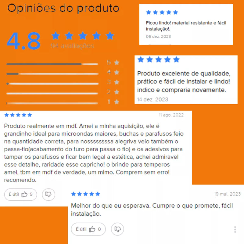 Armário Suspenso Para Microondas Até 38l Mdf Branco 60x42 - Branco